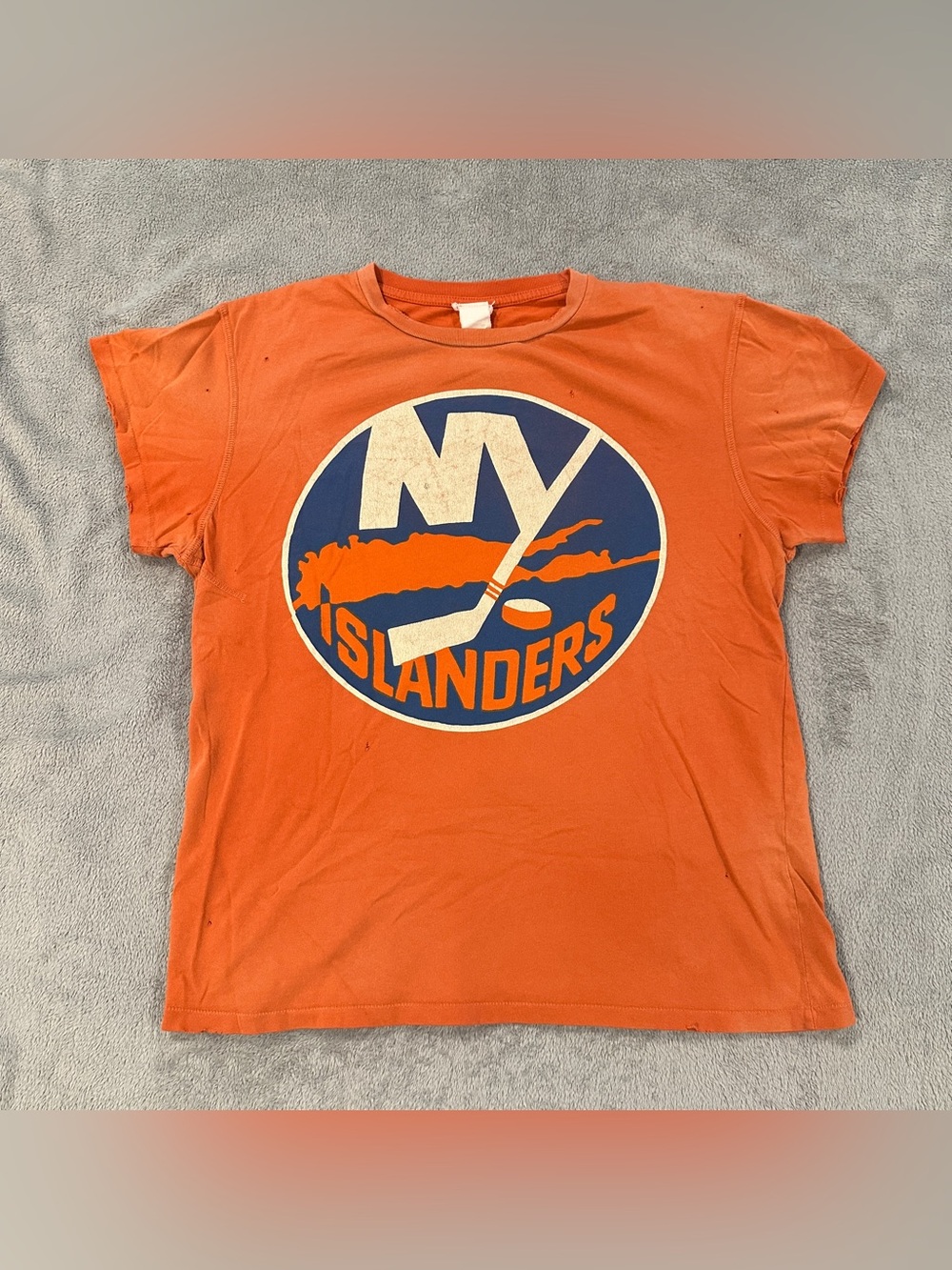 MADEWORN NY Islanders Orange Graphic Tee - Rare Find!